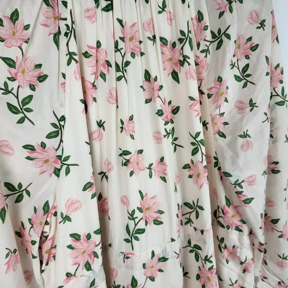 Draper James Kellie Babydoll in Floral Magnolia Dress w/ Billowing Sleeves | L - Picture 12 of 15